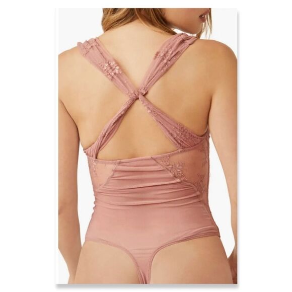NWT/NWOT Free People Sheer Things Lace Trim Mesh Bodysuit - Picture 3 of 9